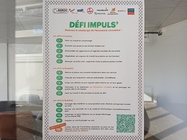 Affiche du Défi Impuls' 2026 dans les bureaux d'Énergère.