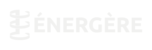 Logo d'Énergère monochrome blanc