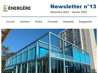 En-tête de la newsletter numéro 13 d'Énergère de novembre 2024.