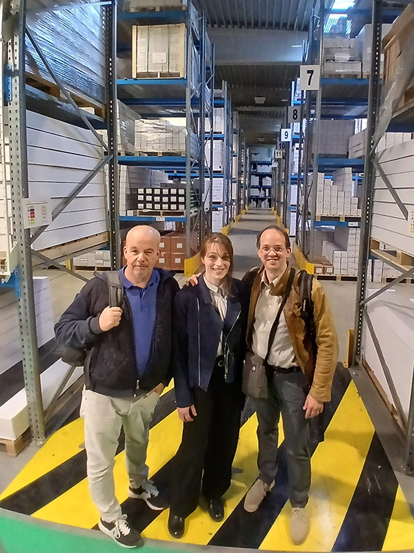 Énergère en visite dans l'entrepôt de Tego, au Luxembourg.