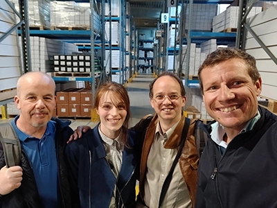 Énergère en visite dans l'entrepôt de Tego, au Luxembourg.