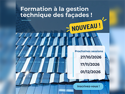 Dates du quatrième trimestre 2026 de la formation à la gestion technique des façades au Groupement Actibaie.