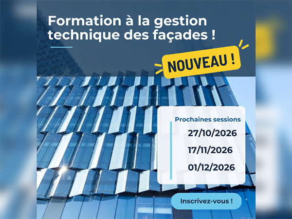 Dates du quatrième trimestre 2026 de la formation à la gestion technique des façades au Groupement Actibaie.