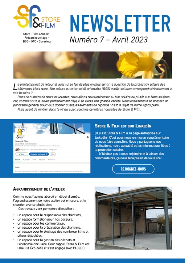 Newsletter numéro 7 d'Énergère, d'avril 2023.