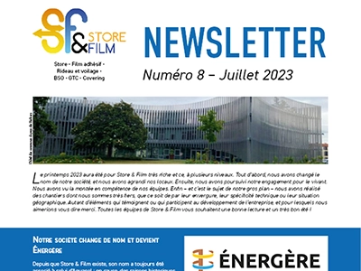 En-tête de la couverture de la newsletter numéro 8 d'Énergère.
