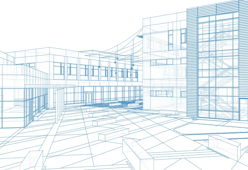 Dessin d'architecture en 3D par Yurii Andreichyn.